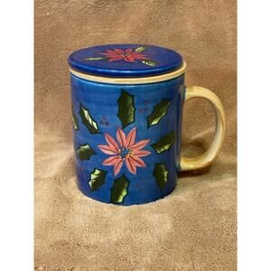 Vintage 3pc Ceramic Christmas Tea Infuser, Barnes & Noble Exclusive (2001)-NEW